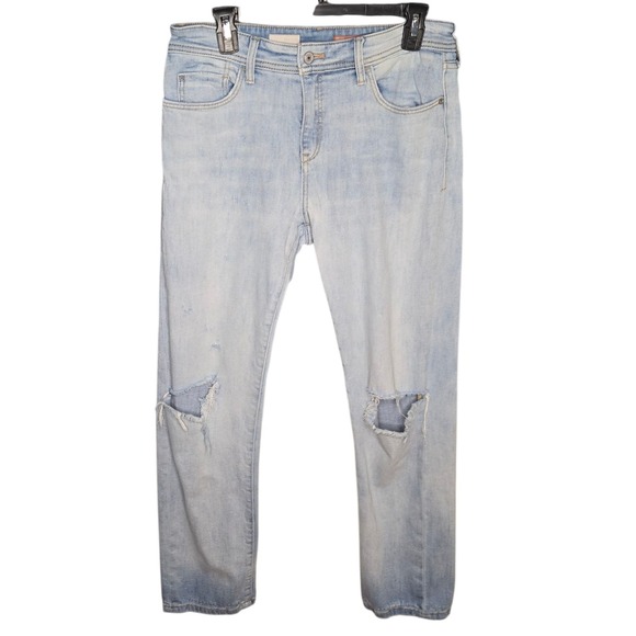 Pilcro Slim Boyfriend Crop Distressed‎ Jeans Light Wash Size 29 - Picture 1 of 14